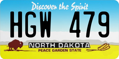 ND license plate HGW479