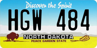 ND license plate HGW484