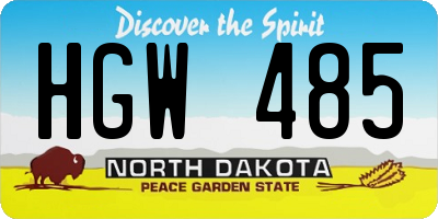 ND license plate HGW485