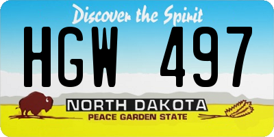 ND license plate HGW497