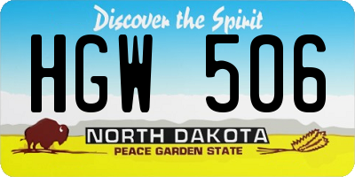 ND license plate HGW506