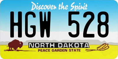 ND license plate HGW528