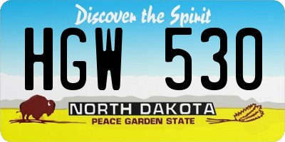 ND license plate HGW530