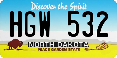 ND license plate HGW532