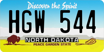 ND license plate HGW544