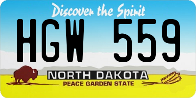 ND license plate HGW559