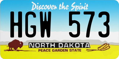 ND license plate HGW573
