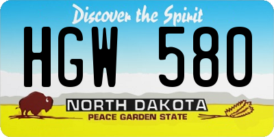 ND license plate HGW580