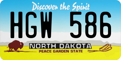 ND license plate HGW586