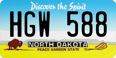 ND license plate HGW588