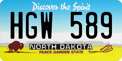 ND license plate HGW589