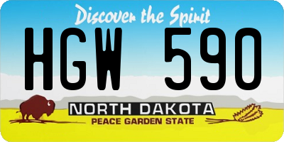 ND license plate HGW590