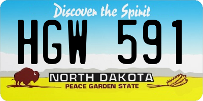ND license plate HGW591