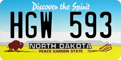 ND license plate HGW593