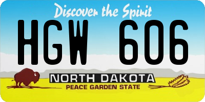 ND license plate HGW606