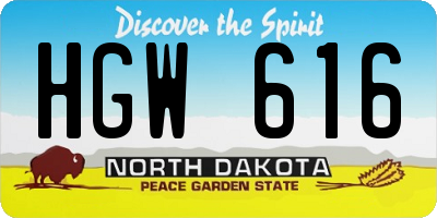 ND license plate HGW616