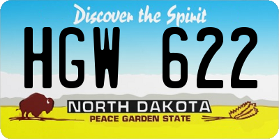 ND license plate HGW622