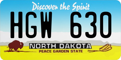 ND license plate HGW630