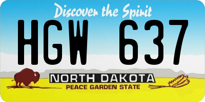 ND license plate HGW637