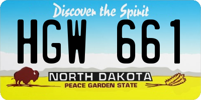 ND license plate HGW661