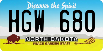 ND license plate HGW680