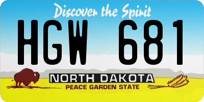 ND license plate HGW681