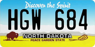ND license plate HGW684