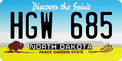 ND license plate HGW685