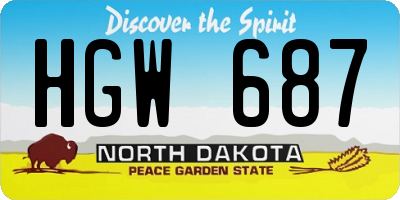 ND license plate HGW687