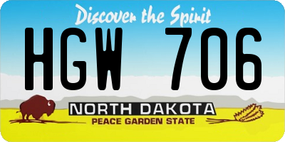 ND license plate HGW706