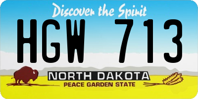 ND license plate HGW713