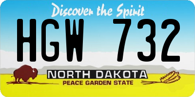 ND license plate HGW732