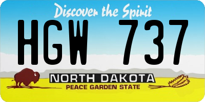 ND license plate HGW737