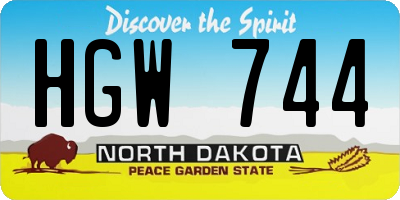 ND license plate HGW744
