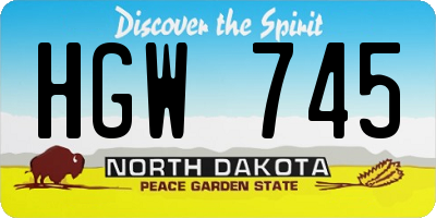 ND license plate HGW745