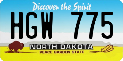 ND license plate HGW775