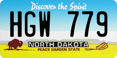 ND license plate HGW779
