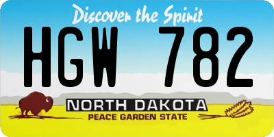 ND license plate HGW782