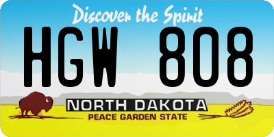 ND license plate HGW808