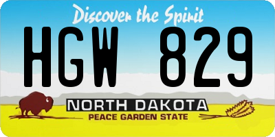 ND license plate HGW829