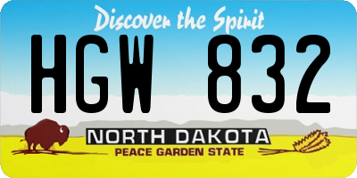 ND license plate HGW832