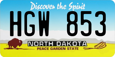 ND license plate HGW853