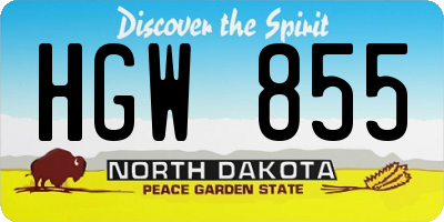 ND license plate HGW855