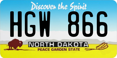 ND license plate HGW866