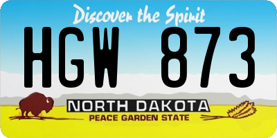 ND license plate HGW873