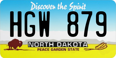 ND license plate HGW879