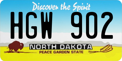 ND license plate HGW902