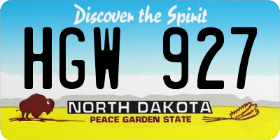 ND license plate HGW927