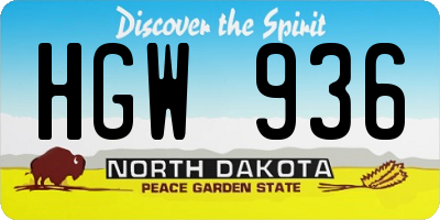 ND license plate HGW936