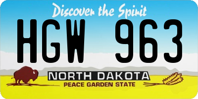 ND license plate HGW963